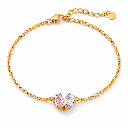 Elara Armband – Herzarmband mit zwei Geburtssteinen in Gold