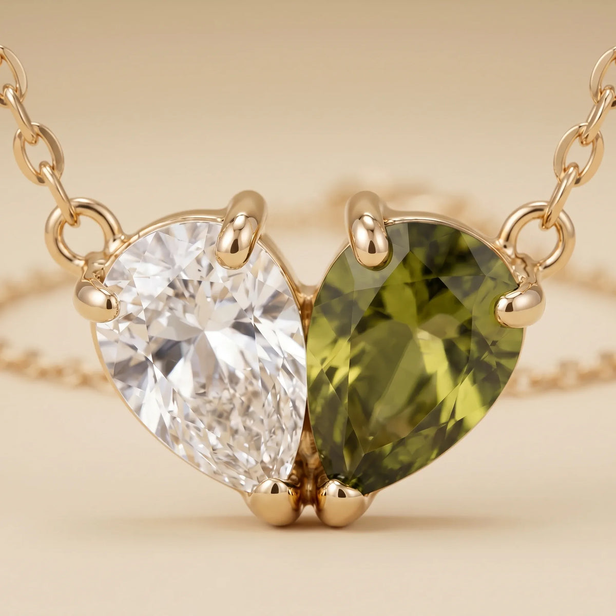 Elara Kette – Herzkette mit zwei Geburtssteinen