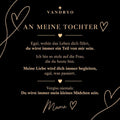 Vandryo Grußkarte „An meine Tochter“, schwarz mit goldfarbener Schrift, signiert mit Mama